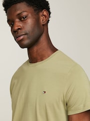 Зеленый - Tommy Hilfiger Slim Fit Core Stretch Crew Neck T-Shirt - Image 4 of 4