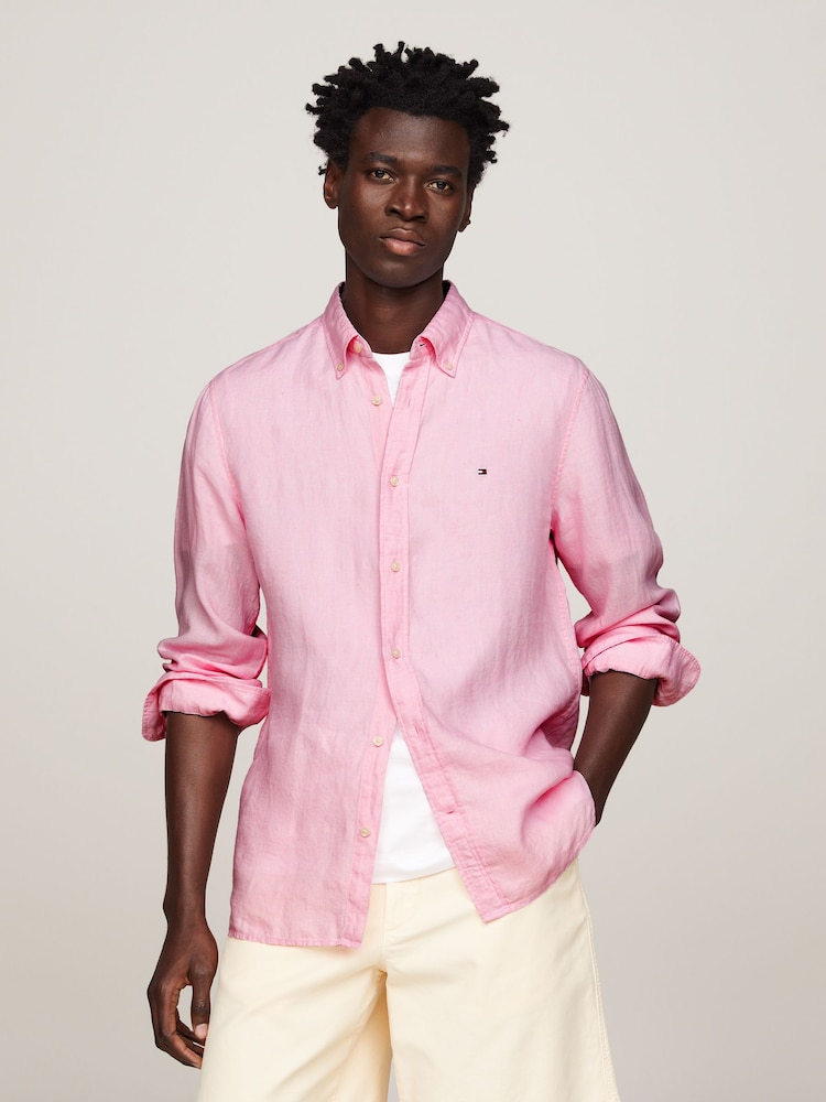 Tommy Hilfiger Linen Pigment Dyed Shirt - Image 1 of 6