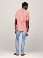 Розовый - Tommy Hilfiger Pigment Dyed 100% Linen Shirt - Изображение 3 из 5
