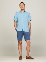 Синий - Tommy Hilfiger Pigment Dyed 100% Linen Shirt - Изображение 3 из 4