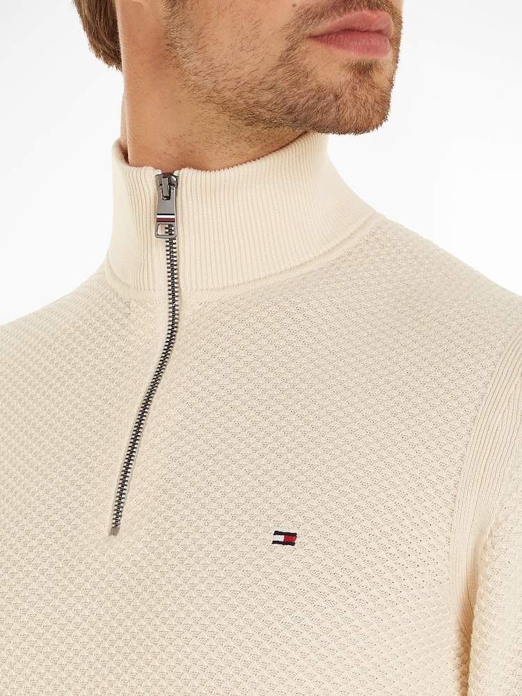 Tommy Hilfiger Structure Zip Mock Sweater - Image 3 of 3 Tommy Hilfiger Structure Zip Mock Sweater - Image 3 of 3