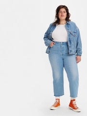 Levi's® Blue Curve Ribcage 100% Cotton Straight Ankle Jeans - Image 1 of 5