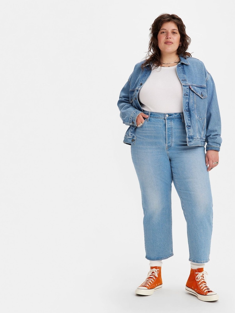 Levi's® Blue Curve Ribcage 100% Cotton Straight Ankle Jeans - Image 1 of 5