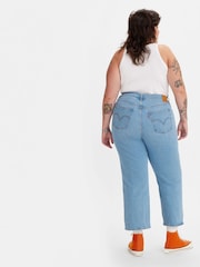 Levi's® Blue Curve Ribcage 100% Cotton Straight Ankle Jeans - Image 2 of 5