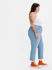 Levi's® Blue Curve Ribcage 100% Cotton Straight Ankle Jeans - Image 3 of 5