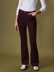 Burgundy Cord Flared Trousers - Image 3 of 7