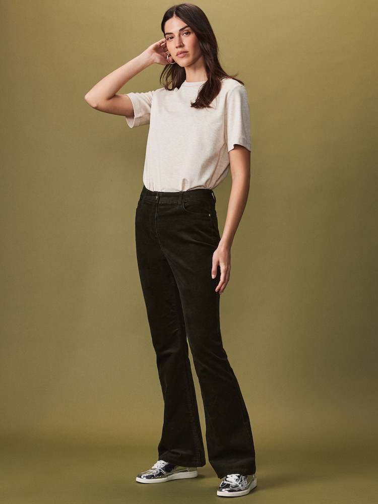 Green Cord Flared Trousers - Image 2 of 7