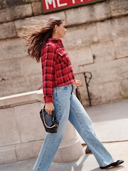 Mid Blue Rigid Wide Leg 100% Cotton Jeans - Image 1 of 9