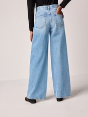 Mid Blue Rigid Wide Leg 100% Cotton Jeans - Image 4 of 9
