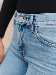 Mid Blue Rigid Wide Leg 100% Cotton Jeans - Image 7 of 9
