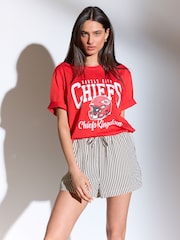 Black and White Boy Textured Stripe Tie Waist Shorts - Image 2 of 6