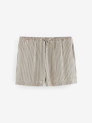 Black and White Boy Textured Stripe Tie Waist Shorts - Image 5 of 6