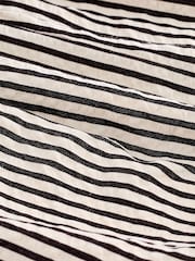 Black and White Boy Textured Stripe Tie Waist Shorts - Image 6 of 6