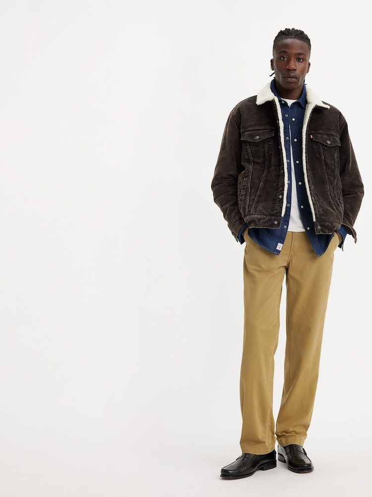 Levi's® Brown XX Chino Authentic Strt Tan 100% Cotton Trousers - Image 4 of 7