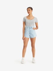 Levi's® Blue High Waisted Mom Shorts - Image 1 of 5