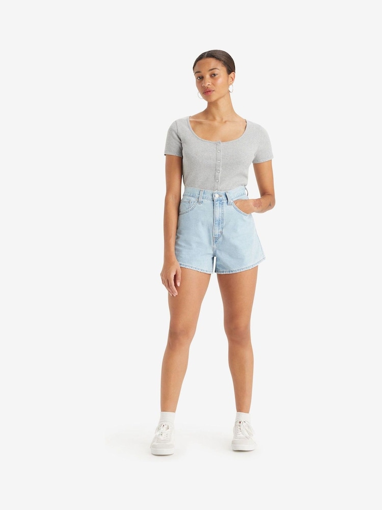 Levi's® Blue High Waisted Mom Shorts - Image 1 of 5