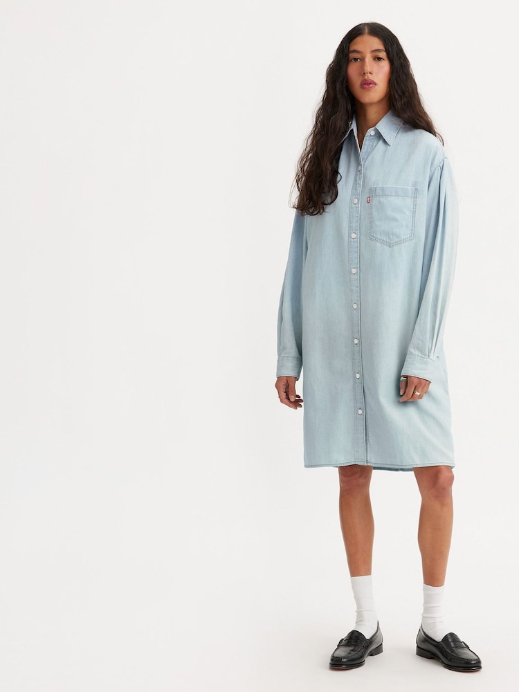 Levi's® Blue 100% Cotton Nola Shirt Dress - Image 1 of 7