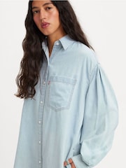 Levi's® Blue 100% Cotton Nola Shirt Dress - Image 4 of 7