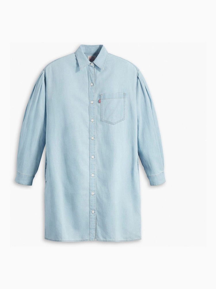 Levi's® Blue 100% Cotton Nola Shirt Dress - Image 5 of 7