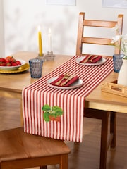 Wylder Candy Cane Strawberry Stripes 180x35cm Table Runner - Image 1 of 3