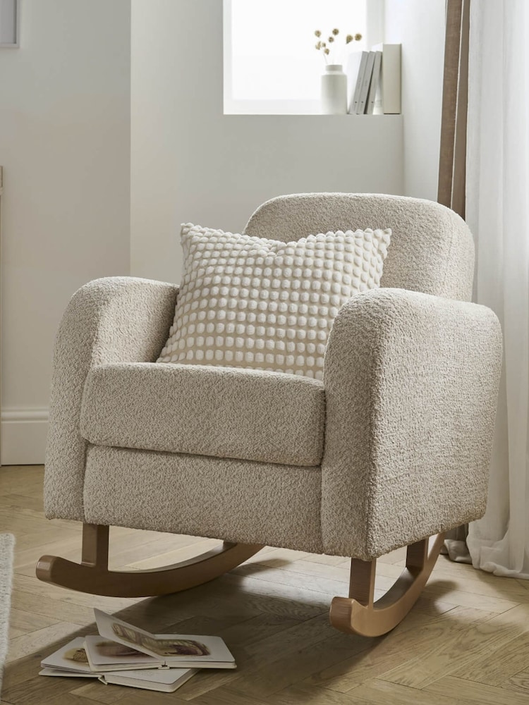 CuddleCo Brown Mushroom Etta Bouclé Nursing Rocking Chair - Image 1 of 6