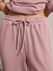 Pink Cosy Waffle Long Sleeve Pyjamas - Image 3 of 12