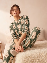 Sage Green Charlie The Cockapoo 100% Cotton Long Sleeve Pyjamas - Image 1 of 11
