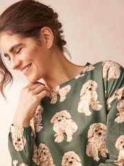 Sage Green Charlie The Cockapoo 100% Cotton Long Sleeve Pyjamas - Image 4 of 11