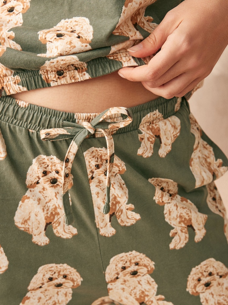 Sage Green Charlie The Cockapoo 100% Cotton Long Sleeve Pyjamas - Image 5 of 11