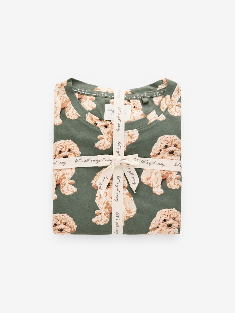 Sage Green Charlie The Cockapoo 100% Cotton Long Sleeve Pyjamas - Image 9 of 11