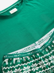 Grün - Langärmeliger Pyjama aus 100 % Baumwolle - Bild 1 von 2