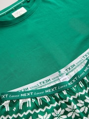 Grün - Langärmeliger Pyjama aus 100 % Baumwolle - Bild 2 von 2