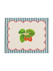 Wylder Blue Strawberry Stripes 46x36cm Table Placemats Set Of 4 - Image 5 of 6
