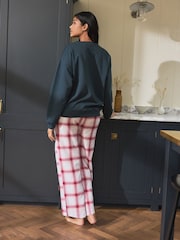 Navy Stockholm Sweat and Flannel Pyjamas - Image 3 of 9