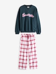 Navy Stockholm Sweat and Flannel Pyjamas - Image 6 of 9