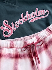 Navy Stockholm Sweat and Flannel Pyjamas - Image 9 of 9