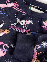 Navy Blue Animals Christmas Cosy Long Sleeve Pyjamas - Image 10 of 10