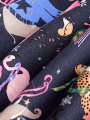 Navy Blue Animals Christmas Cosy Long Sleeve Pyjamas - Image 9 of 10