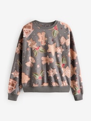 Grey Gingerbread Christmas Cosy Long Sleeve Pyjamas - Image 5 of 9