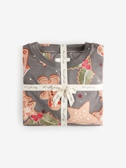 Grey Gingerbread Christmas Cosy Long Sleeve Pyjamas - Image 7 of 9