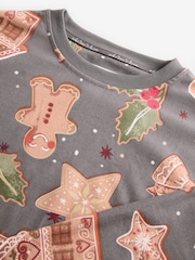 Grey Gingerbread Christmas Cosy Long Sleeve Pyjamas - Image 8 of 9