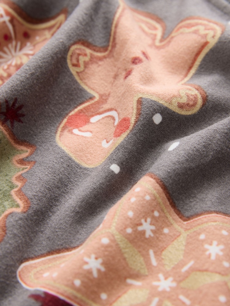 Grey Gingerbread Christmas Cosy Long Sleeve Pyjamas - Image 9 of 9