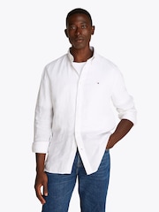 Tommy Hilfiger White 100% Linen Pigment Dyed Shirt - Image 1 of 7