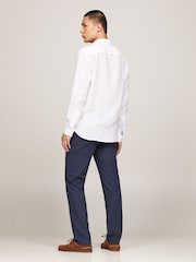 Tommy Hilfiger White 100% Linen Pigment Dyed Shirt - Image 3 of 7