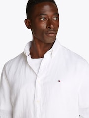 Tommy Hilfiger White 100% Linen Pigment Dyed Shirt - Image 5 of 7
