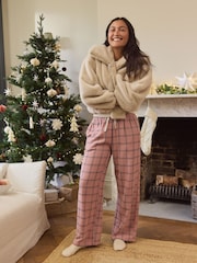 Pink Check Flannel Pyjama Bottoms - Image 1 of 8