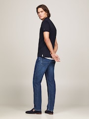 Tommy Hilfiger Blue Slim Fit Zip 100% Cotton Polo Top - Image 2 of 5