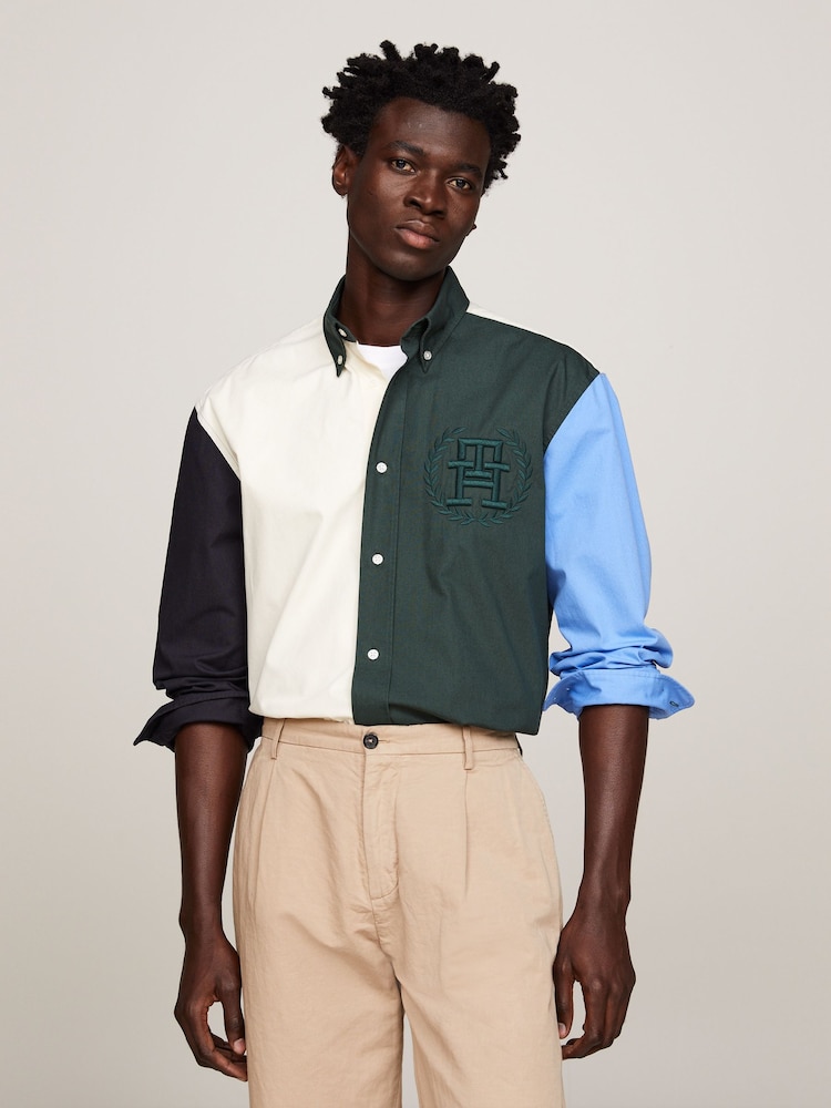 Зеленая рубашка Tommy Hilfiger блок - Изображение 1 из 5