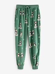 Sage Green Puffins Christmas Cosy Long Sleeve Pyjamas - Image 6 of 7