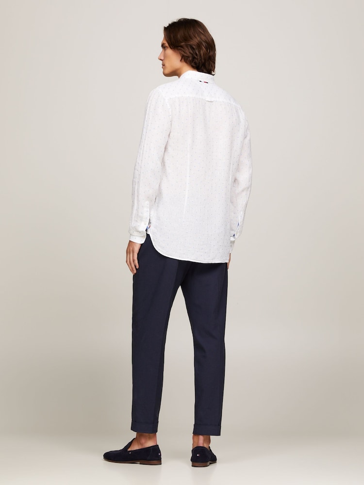 Tommy Hilfiger Blue Linen Dot Shirt - Image 2 of 6